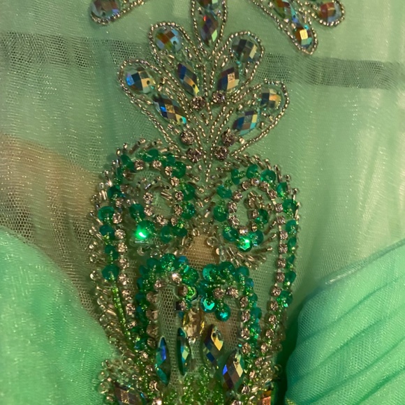 Spring green princess prom dress - Picture 6 of 9